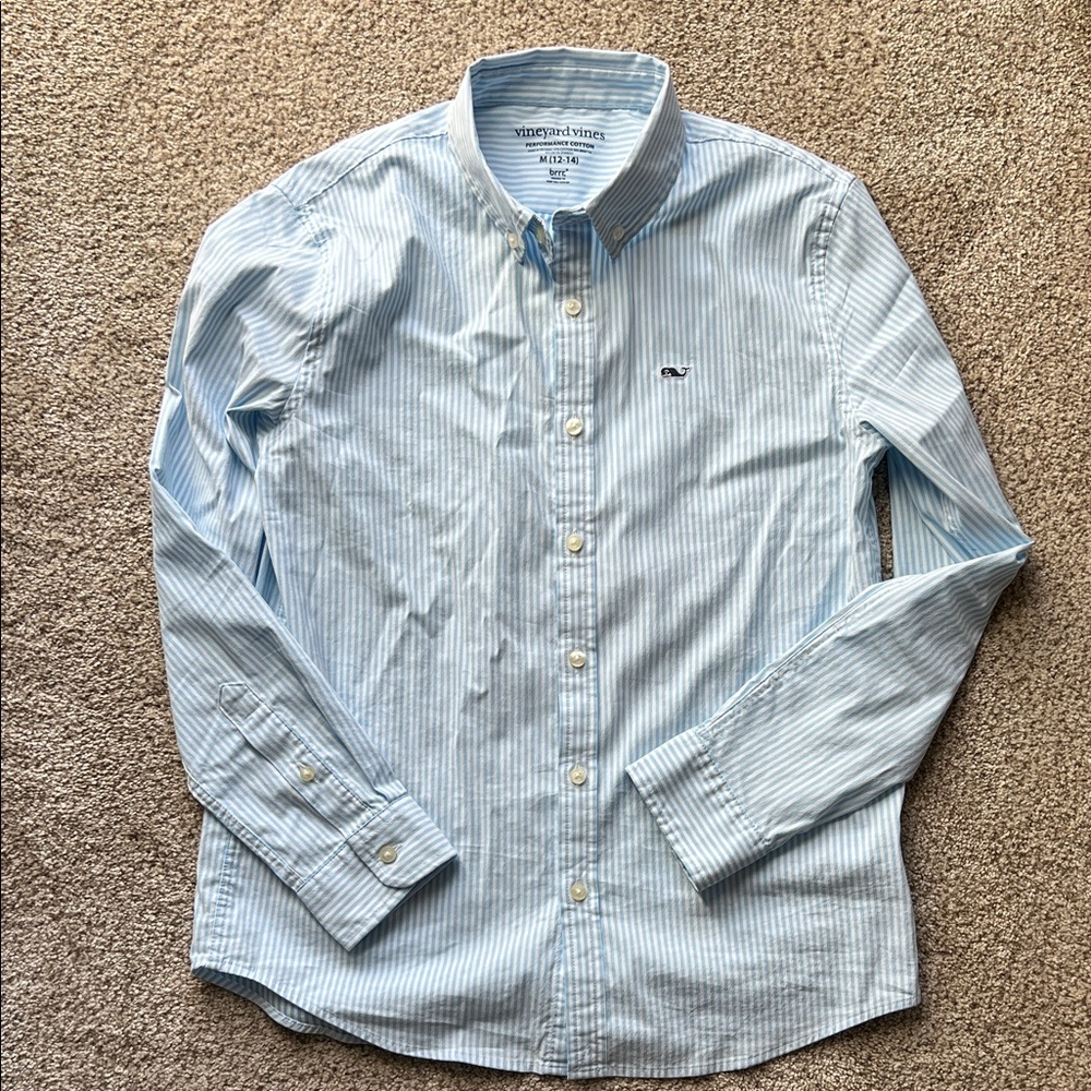 Vineyard Vines Boy’s Light Blue Striped Button Down Shirt